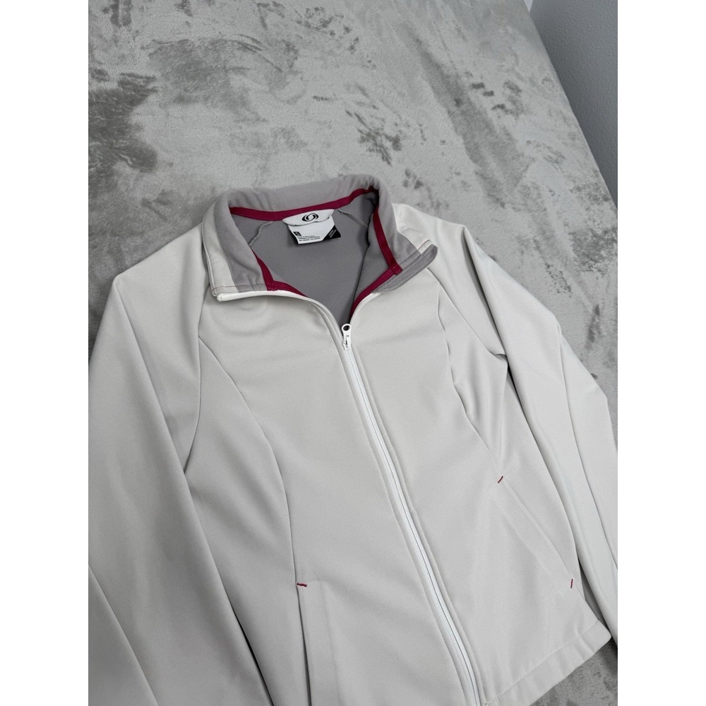 Salomon 2pc Soft Shell Jacket Set Womens Small S Pink White Hooded Coat Wind Ski - Picture 12 of 16